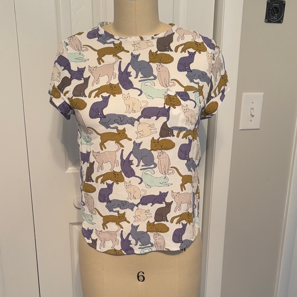 Cat Print Blouse